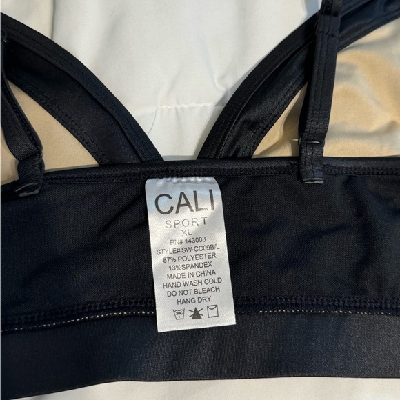 Cali Sport Sports Bra Black, Nude Triangle Top with Adjustable Straps in xl - Picture 10 of 11